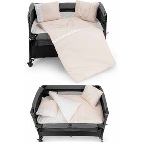 Imagine Set de dormit pentru bebelusi cu protectie laterala, Wallxpert, Park, Roz
