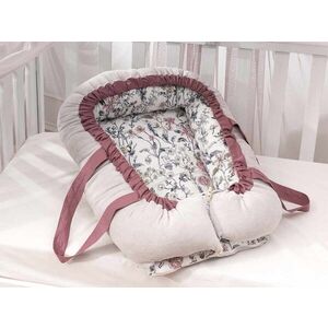 Imagine Patut pentru copii Baby Nest, L'essentiel Maison, Flower, Roz / Alb / Gri