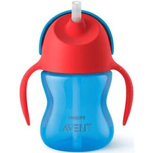 Imagine Cana cu pai Philips Avent SCF796/01, 200ml, 9 luni+ (Mov/Albastru)