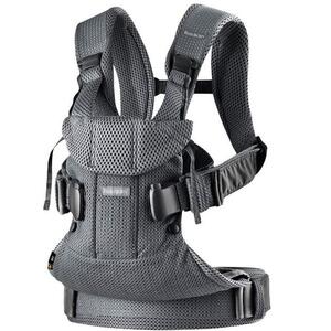 Imagine Ham anatomic BabyBjorn One Air, Anthracite, 3D Mesh, 3.5-15 kg (Negru/Gri)
