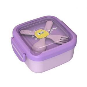 Imagine Caserola 2in 1 cu lingurita si furculita U-Grow A-1415PK, Mov