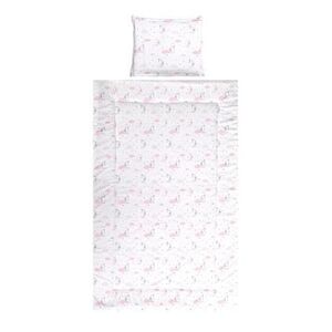 Imagine Set lenjerie pat cu 3 piese Lorelli Cosy Moons & Stars Pink, bumbac ranforce