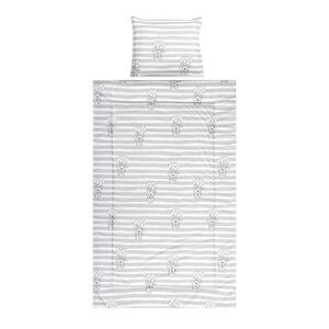 Imagine Set lenjerie pat 3 piese Lorelli Cosy Striped Grey, bumbac ranforce