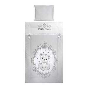 Imagine Set lenjerie pat 3 piese Lorelli Cosy Little Bear Grey, bumbac ranforce, lavabil 30°C