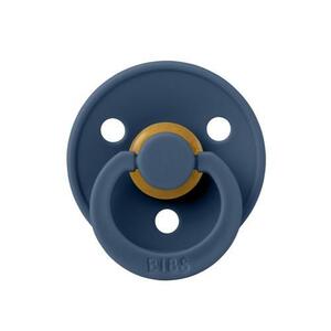 Imagine Suzeta Colour Latex pentru bebelusi BIBS, cu tetina rotunda, 0 luni +, Albastru