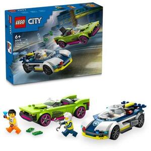 Imagine LEGO® City - Urmarire cu masina de politie si masina puternica 60415, 213 piese