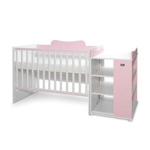 Imagine Patut modular multifunctional Lorelli Multi White Orchid Pink, 5 configurari diferite, 190 x 72 cm