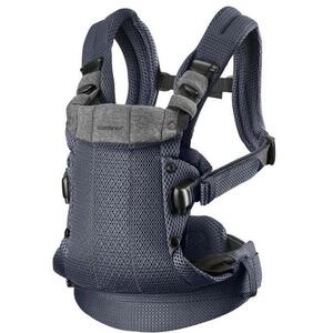 Imagine Ham anatomic BabyBjorn Harmony Anthracite, Pozitii multiple de purtare, 0-15 kg, 0-3 ani, 3D Mesh (Negru/Gri)