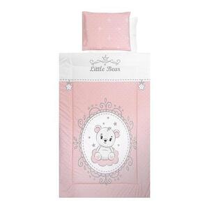 Imagine Set lenjerie pat 4 piese Lorelli Little Bear Pink, bumbac ranforce, 70 x 140 cm, 60 x 120 cm