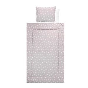 Imagine Set lenjerie pat 4 piese Lorelli Abstract Leaves Grey Beige, bumbac ranforce