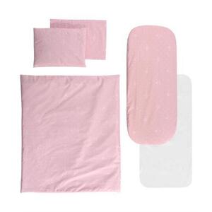 Imagine Set lenjerie pentru carucior Lorelli Little Bear Pink, cu protectie impermeabila, 7 piese