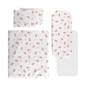 Imagine Set lenjerie pentru carucior Lorelli Bears & Pillows Beige, cu protectie impermeabila, 7 piese