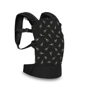 Imagine Marsupiu ergonomic pentru copii Lorelli Wally Black Floral, din bumbac/poliester, pliabil, buzunar frontal, centuri ajustabile pentru umar si talie, 0-20 Kg