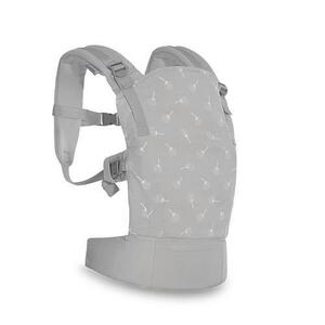 Imagine Marsupiu ergonomic pentru copii Lorelli Wally Grey Floral, din bumbac/poliester, pliabil, buzunar frontal, centuri ajustabile pentru umar si talie, 0-20 Kg