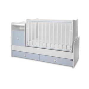 Imagine Mobilier multifunctional Lorelli Trend Plus White Baby Blue, 167 x 72 x 105 cm, transformabil in 2 variante, sistem leganare, grilaj culisant si detasabil