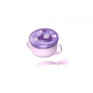Imagine Bol 2 in 1 pentru snackuri cu lingurita U-Grow A-2504PP, 380 ml (Mov)