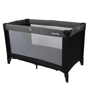 Imagine Patut de voiaj cu 2 nivele Nania Soda, pliabil, 120 cm x 60 cm x 76 cm (Negru/Gri)