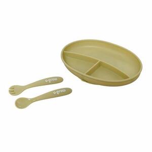 Imagine Set farfurie si lingurita silicon U-Grow UG-SET9OV