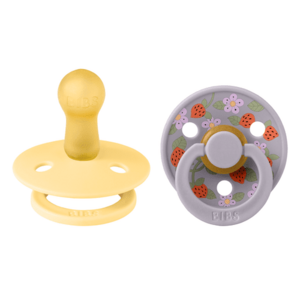 Imagine Set 2 suzete BIBS x LIBERTY Colour Strawberries and Cream Latex, tetina rotunda, 6 luni+