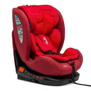 Imagine Scaun Auto pentru bebelusi si copii Juju Total 360 i-Size, 40-150 cm, 0-12 ani, ISOFIX cu Top Tether, rotativ 360 grade, pozitie de somn, spatar reglabil in 4 pozitii, tetiera reglabila, husa detasabila si lavabila, Rosu