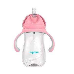 Imagine Cana cu pai tritan U-Grow UG-895PK, 300ml, Roz