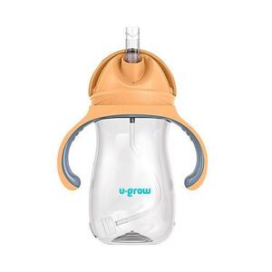 Imagine Cana cu pai tritan U-Grow UG-895OG, 300ml, Portocaliu
