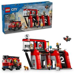 Imagine LEGO® City - Statie si camion de pompieri 60414, 843 piese