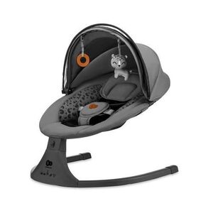 Imagine Leagan electric/sezlong KinderKraft LUMI 2, greutate maxima suportata9 Kg, baldachin, plasa de tantari, Gri