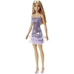Imagine Papusa Barbie - Tinute Stralucitoare, blonda, cu rochita mov
