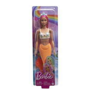 Imagine Papusa Barbie Dreamtopia - Sirena cu par roz si coada portocalie