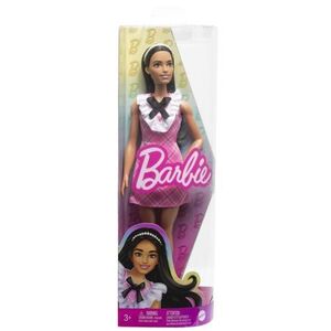 Imagine Papusa Barbie Fashionistas - Barbie bruneta cu rochita roz