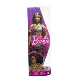 Imagine Papusa Barbie Fashionistas - Satena cu rochie cu imprimeu Good Vibes