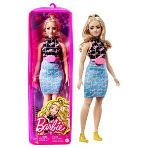 Imagine Papusa Barbie Fashionistas PWR GRL Blonda, cu imprimeu