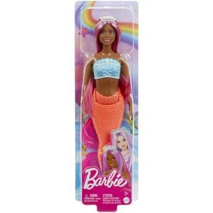 Imagine Papusa Barbie Dreamtropia - Sirena cu par magenta si coada portocalie