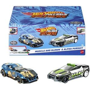 Imagine Set 2 masinute metalice Hot Wheels Pull Back- Muscle And Blown si Alpha Pursuit 1: 43