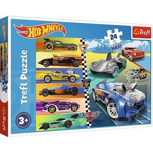 Imagine Puzzle Trefl Maxi Hot Wheels, Masinile Deosebite, 24 piese