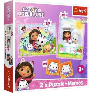 Imagine Puzzle Trefl 2 in 1 Memo Gabbys Dollhouse, Gabi si prietenii ei