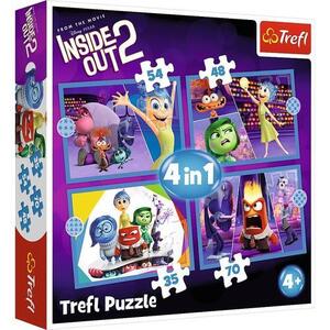Imagine Puzzle Trefl 4 in 1 Disney Inside out 2, O lume plina de emotii, 35/48/54/70 piese