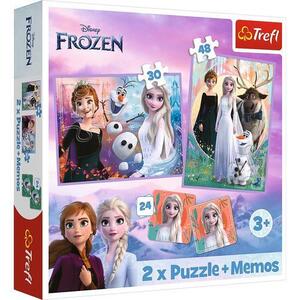 Imagine Puzzle Trefl 2 in 1 Memo Disney Frozen, Printesele si taramul lor