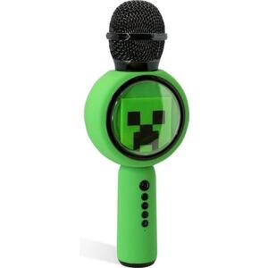 Imagine Microfon karaoke OTL Technologies MINECRAFT CREEPER, difuzor integrat 5 W, Bluetooth 5.3, MP3 (Verde)