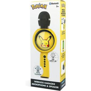 Imagine Microfon karaoke OTL Technologies POKEMON PIKACHU, difuzor integrat 5 W, Bluetooth 5.3, MP3 (Galben)