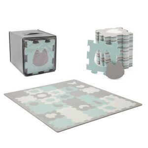 Imagine Covoras de joaca pentru copii KinderKraft LUNO SHAPES, puzzle 3D, 1850 x 1650mm (Verde)