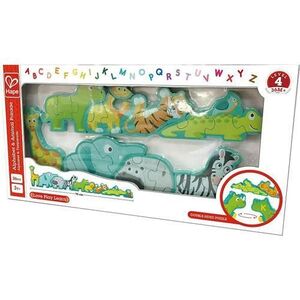 Imagine Puzzle Hape 2 in 1 Alfabet si animale, 26 piese