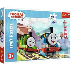 Imagine Puzzle Maxi Trefl Thomas & Friends, Tom si Percy pe linii, 24 piese