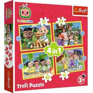 Imagine Puzzle Trefl 4 in 1 Cocomelon, Prezentarea familiei, 12/15/20/24 piese