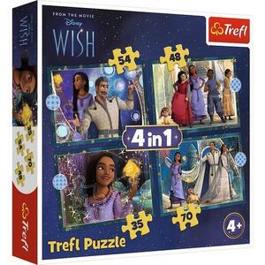 Imagine Puzzle Trefl 4 in 1 Disney Wish, Visele devin realitate, 35/48/54/70 piese