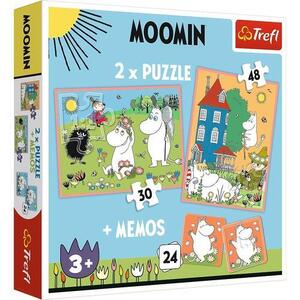 Imagine Joc Memorie si Puzzle Trefl 2 in 1 Memo Moomin
