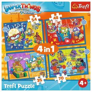 Imagine Puzzle Trefl 4 in 1 SuperThings, Super actiune, 35/48/54/70 piese