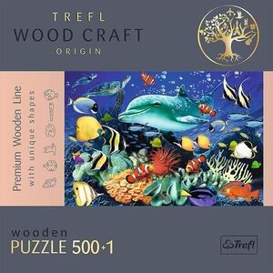 Imagine Puzzle din lemn Trefl Wood Craft, Viata marina, 500+1 piese