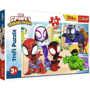 Imagine Puzzle Trefl Maxi Spidey si prietenii lui extraordinari, 24 piese